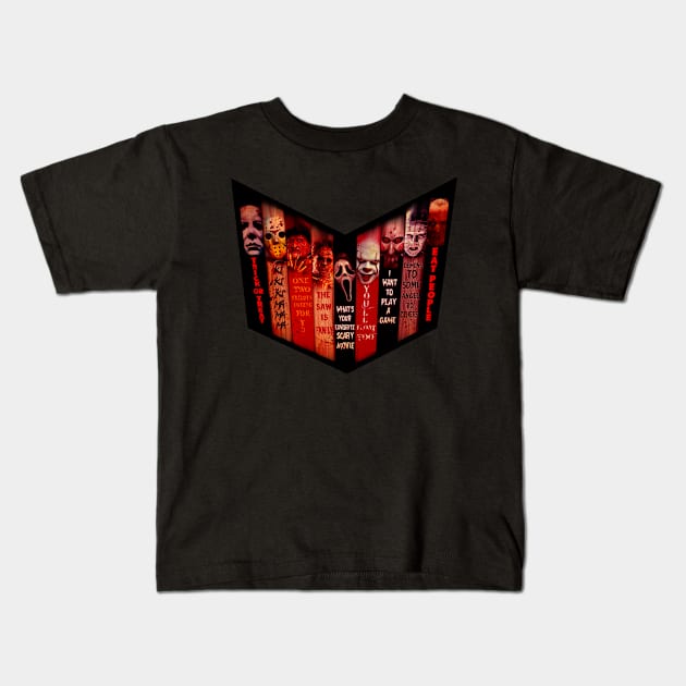 Horror Movie Collection Kids T-Shirt by SAN ART STUDIO 